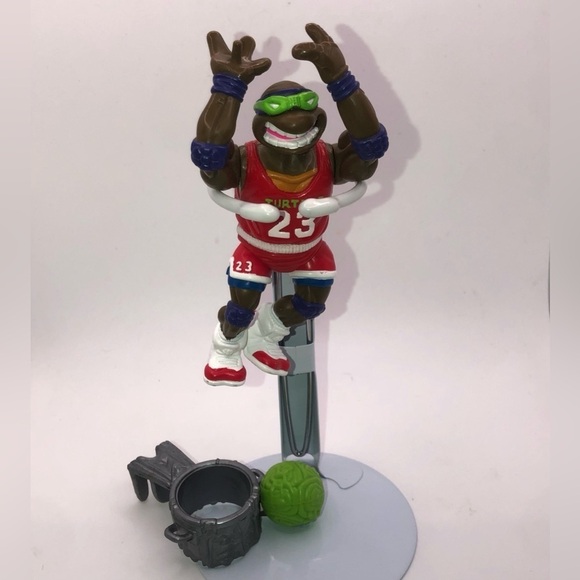 90S TMNT Slam Dunkin Donny Action Figure 100% Complete w Accessories - Picture 1 of 4
